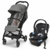 Cybex Beezy 2 Compact Stroller + Aton 2 SensorSafe Travel System Bundle - Lava Grey / Lavastone Black