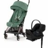 Cybex COYA Compact Stroller + Cloud G Lux SensorSafe Travel System Bundle - Rose Gold / Leaf Green / Moon Black -Stroller Promotion Store cybex coya compact stroller cloud g lux sensorsafe travel system bundle rose gold leaf green moon black 7