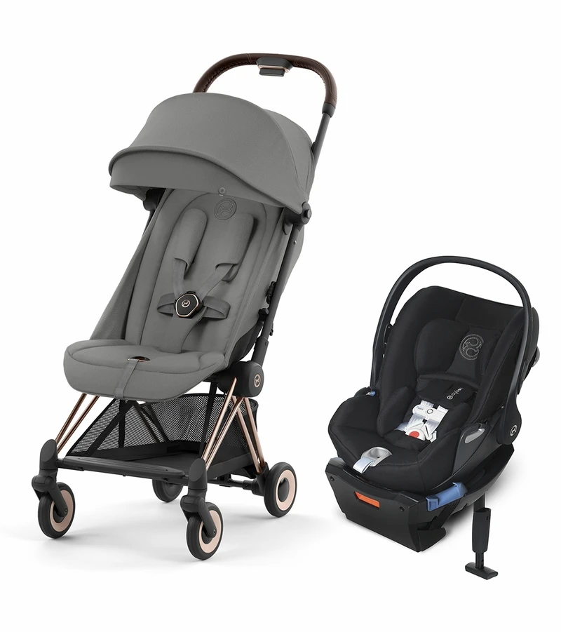 Cybex COYA Compact Stroller + Cloud Q SensorSafe Travel System Bundle - Rose Gold / Mirage Grey / Stardust Black 3 Cybex COYA Compact Stroller + Cloud Q SensorSafe Travel System Bundle - Rose Gold / Mirage Grey / Stardust Black