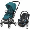 Cybex Eezy S Twist 2 Stroller + Aton 2 SensorSafe Travel System Bundle - River Blue / Lavastone Black