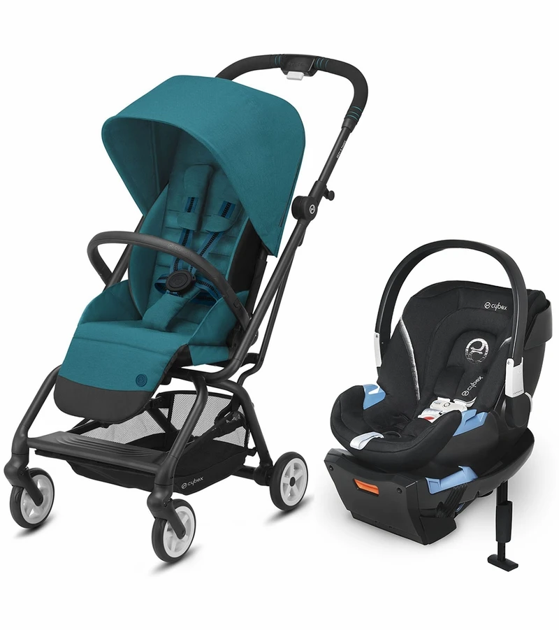 Cybex Eezy S Twist 2 Stroller + Aton 2 SensorSafe Travel System Bundle - River Blue / Lavastone Black 3 Cybex Eezy S Twist 2 Stroller + Aton 2 SensorSafe Travel System Bundle - River Blue / Lavastone Black