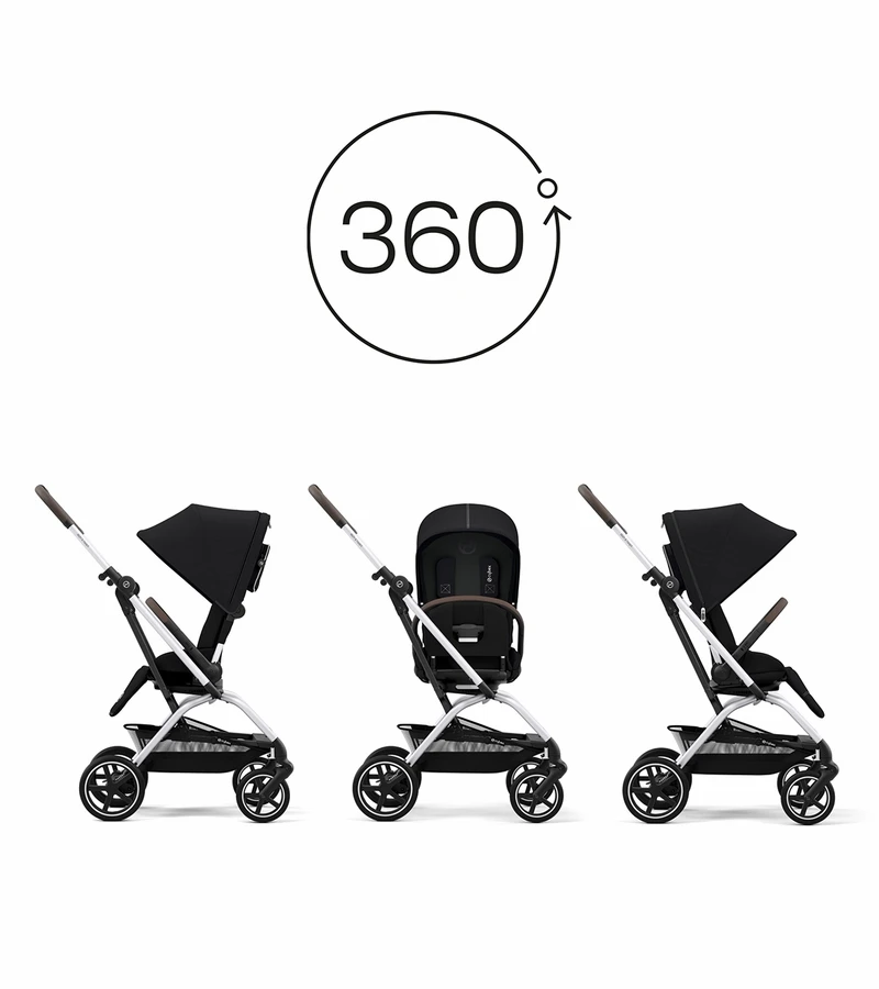 Cybex Eezy S Twist +2 V2 Stroller + Aton 2 Sensorsafe Travel System Bundle - Lava Grey / Lavastone Black 5 Cybex Eezy S Twist +2 V2 Stroller + Aton 2 Sensorsafe Travel System Bundle - Lava Grey / Lavastone Black - Image 3
