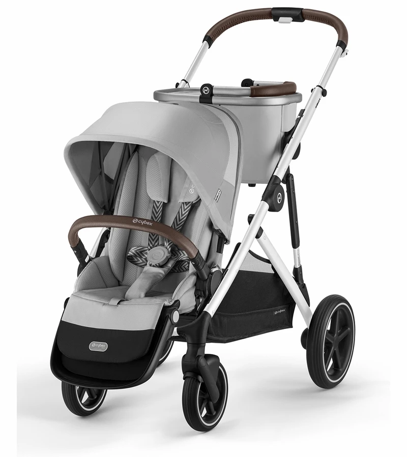 Cybex Gazelle S 2 Single-to-Double Stroller - Silver Frame / Lava Grey 4 Cybex Gazelle S 2 Single-to-Double Stroller - Silver Frame / Lava Grey - Image 2