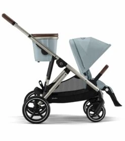 Cybex Gazelle S 2 Single-to-Double Stroller - Taupe Frame / Sky Blue