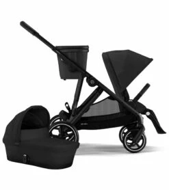 Cybex Gazelle S 2 Stroller + Cot Bundle - Black Frame / Moon Black