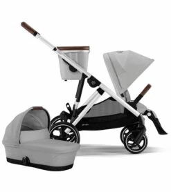 Cybex Gazelle S 2 Stroller + Cot Bundle - Silver Frame / Lava Grey