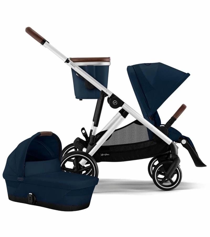 Cybex Gazelle S 2 Stroller + Cot Bundle - Silver Frame / Ocean Blue 3 Cybex Gazelle S 2 Stroller + Cot Bundle - Silver Frame / Ocean Blue