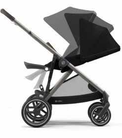Cybex Gazelle S Double Stroller Bundle - Deep Black / Moon Black (Taupe Frame) -Stroller Promotion Store cybex gazelle s double stroller bundle deep black moon black taupe frame 45