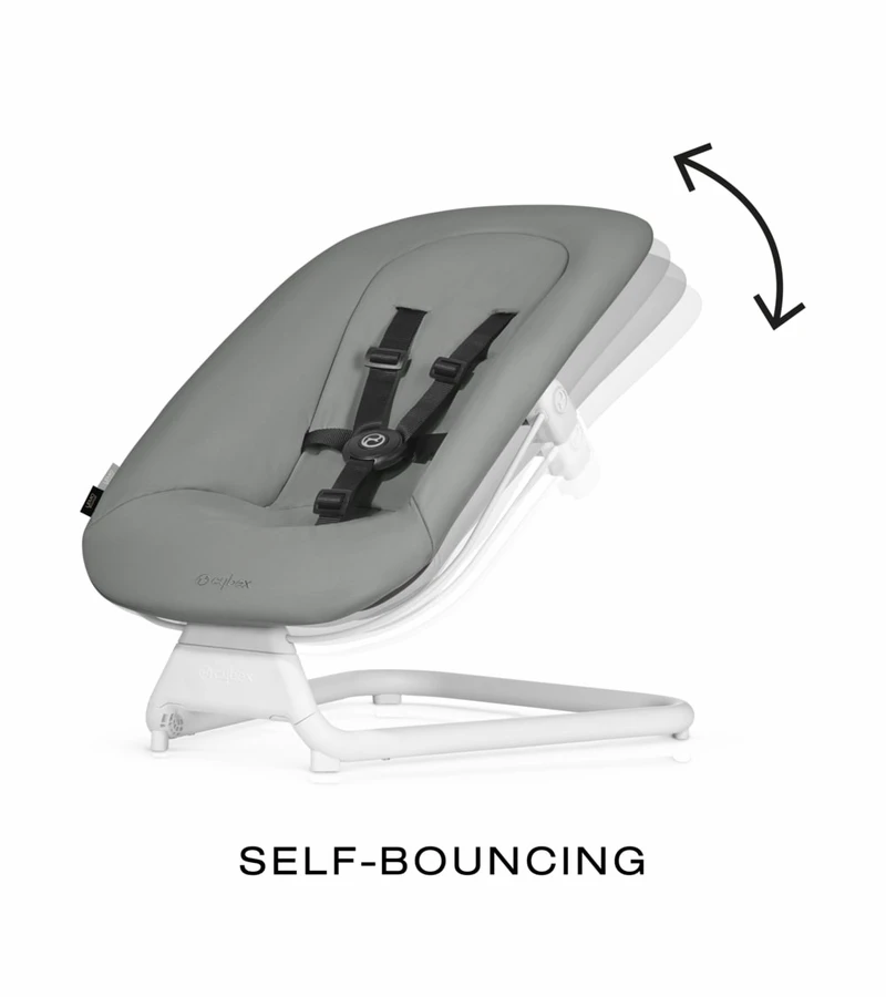 Cybex Lemo 1.5 High Chair + Bouncer Bundle - Porcelain White / Storm Grey 6 Cybex Lemo 1.5 High Chair + Bouncer Bundle - Porcelain White / Storm Grey - Image 4