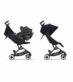 Cybex Libelle 2 Compact Stroller + Aton 2 SensorSafe Travel System Bundle - Beach Blue / Lavastone Black -Stroller Promotion Store cybex libelle 2 compact stroller aton 2 sensorsafe travel system bundle lava grey lavastone black 64