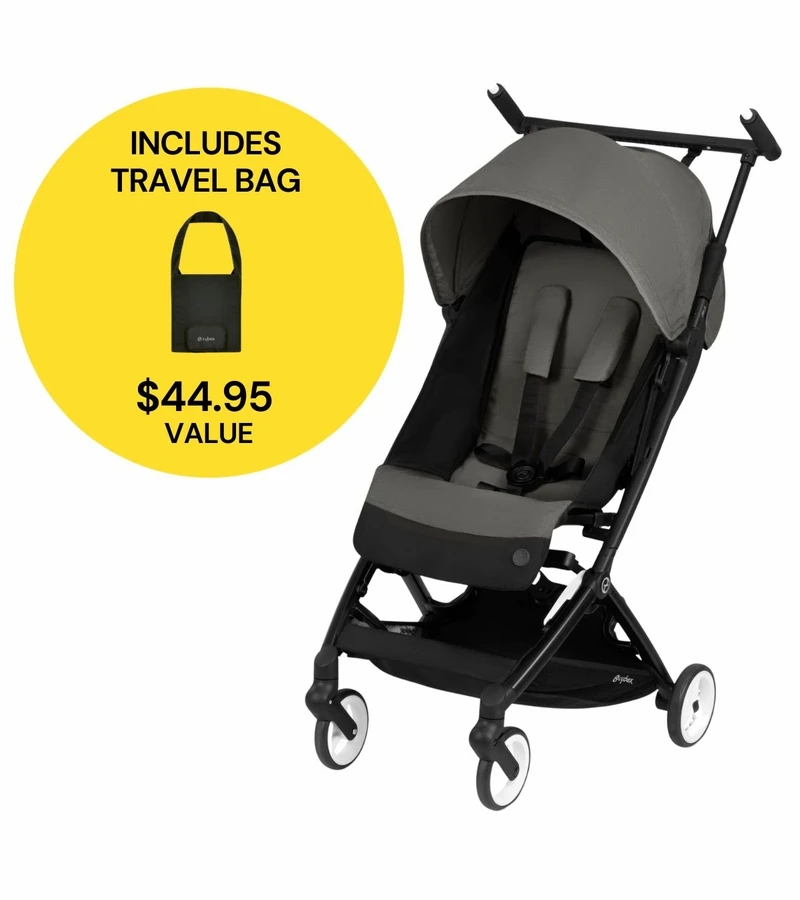 Cybex Libelle Compact Stroller + Travel Bag Bundle - Soho Grey / Black 3 Cybex Libelle Compact Stroller + Travel Bag Bundle - Soho Grey / Black