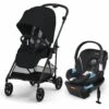 Cybex Melio Carbon 3 Stroller + Aton 2 SensorSafe Travel System Bundle - Moon Black / Lavastone Black -Stroller Promotion Store cybex melio carbon 3 stroller aton 2 sensorsafe travel system bundle moon black lavastone black 101