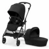 Cybex Melio Carbon Stroller + Cot Bundle - Deep Black -Stroller Promotion Store cybex melio carbon stroller cot bundle deep black 150