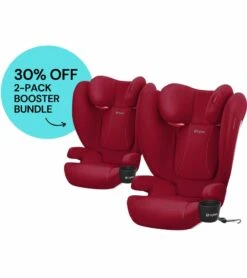 Cybex Solution B-fix Booster Car Seat - Dynamic Red (2 Pack)