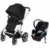 Cybex Talos S Lux All-Terrain Stroller + Aton 2 SensorSafe Travel System Bundle - Deep Black / Lavastone Black