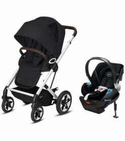 Cybex Talos S Lux All-Terrain Stroller + Aton 2 SensorSafe Travel System Bundle - Deep Black / Lavastone Black