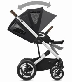 Cybex Talos S Lux All-Terrain Stroller + Aton 2 SensorSafe Travel System Bundle - Navy Blue / Lavastone Black -Stroller Promotion Store cybex talos s lux all terrain stroller aton 2 sensorsafe travel system bundle deep black lavastone black 156