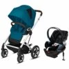 Cybex Talos S Lux All-Terrain Stroller + Aton 2 SensorSafe Travel System Bundle - River Blue / Lavastone Black -Stroller Promotion Store cybex talos s lux all terrain stroller aton 2 sensorsafe travel system bundle river blue lavastone black 62