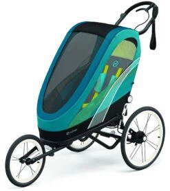 Cybex Zeno Multisport Trailer Bundle - Black Frame + Maliblue Seat Pack