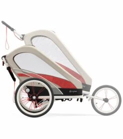 Cybex Zeno Multisport Trailer Bundle - Cream/Orange Frame + All Black Seat Pack -Stroller Promotion Store cybex zeno multisport trailer bundle cream orange frame all black seat pack 150