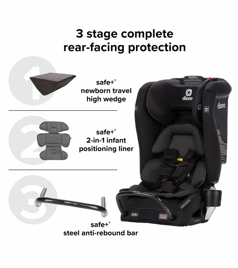 Diono Radian 3 RXT Safe+ Narrow All-in-One Convertible Car Seat - Blue Sky 5 Diono Radian 3 RXT Safe+ Narrow All-in-One Convertible Car Seat - Blue Sky - Image 3