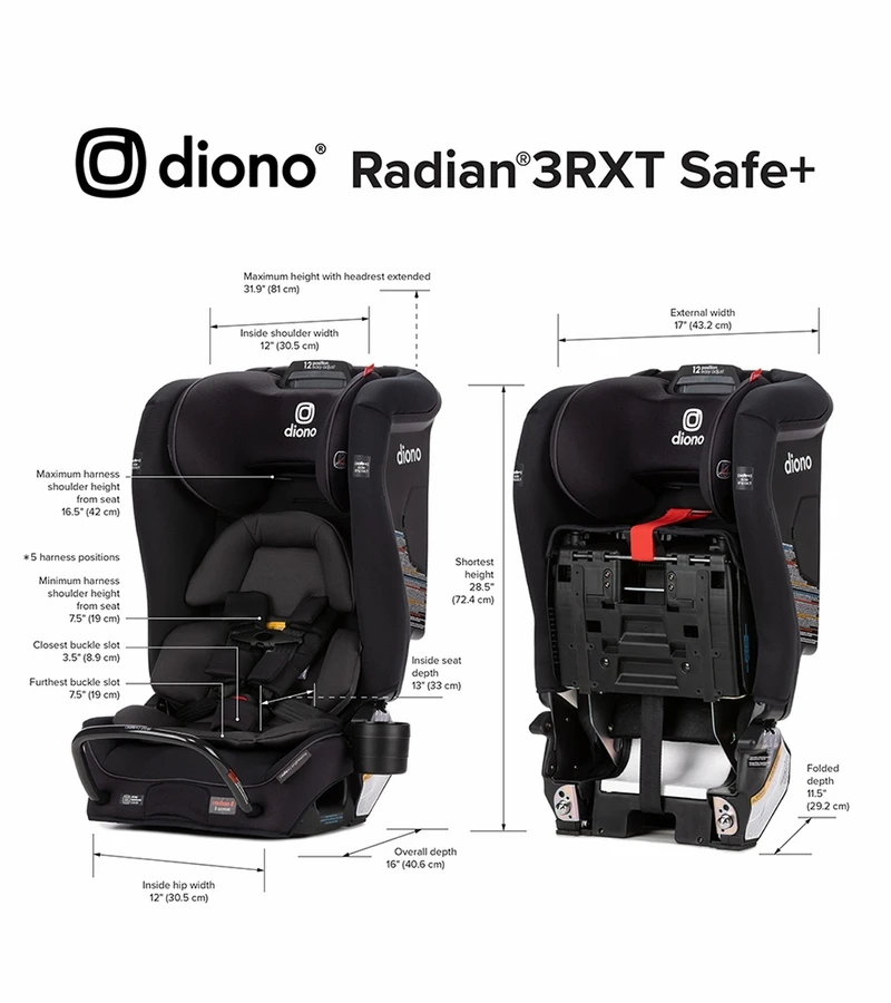 Diono Radian 3 RXT Safe+ Narrow All-in-One Convertible Car Seat - Blue Sky 7 Diono Radian 3 RXT Safe+ Narrow All-in-One Convertible Car Seat - Blue Sky - Image 5