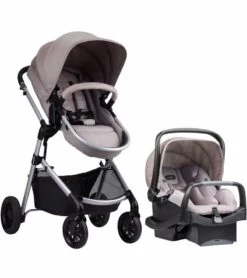 Evenflo Pivot Travel System With SafeMax Infant Car Seat - Sandstone