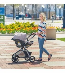 Evenflo Pivot Travel System With SafeMax Infant Car Seat - Sandstone -Stroller Promotion Store evenflo pivot travel system with safemax infant car seat sandstone 56