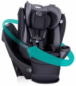 Evenflo Revolve360 Extend Rotational All-in-one Convertible Car Seat With Quick Clean Cover - Revere Gray