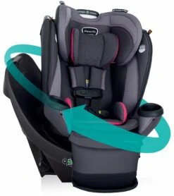 Evenflo Revolve360 Extend Rotational All-in-one Convertible Car Seat With Quick Clean Cover - Rowe Pink
