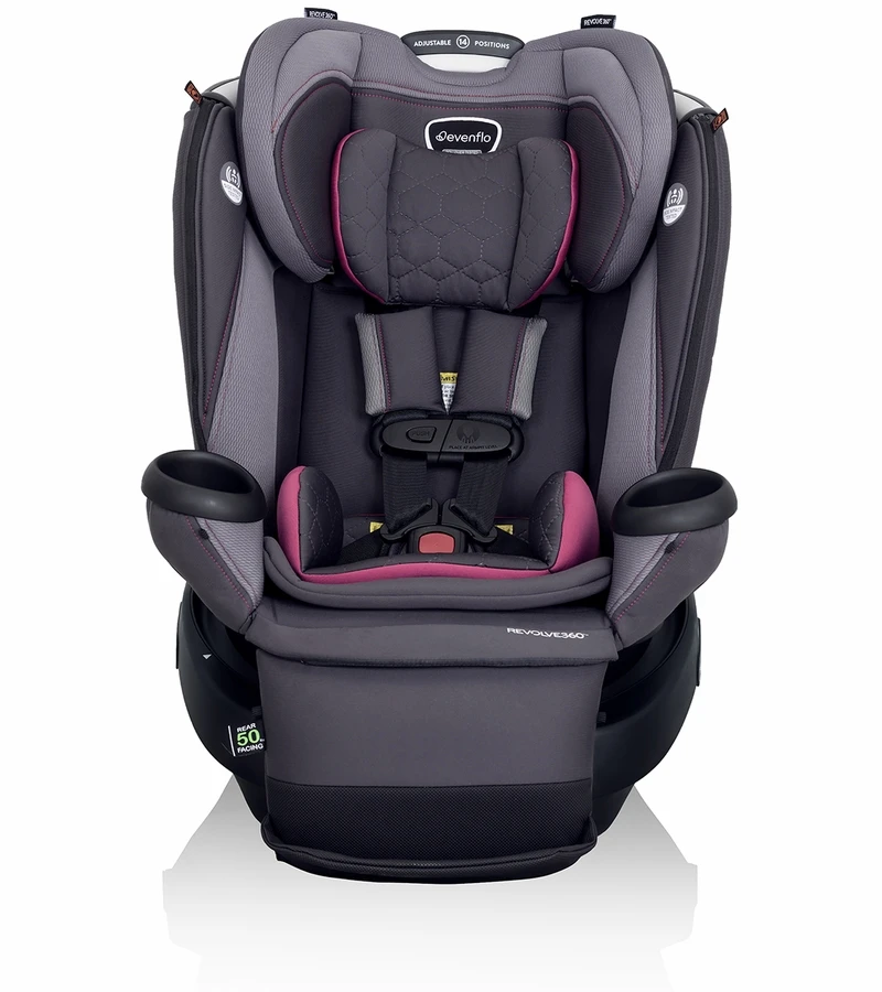 Evenflo Revolve360 Extend Rotational All-in-one Convertible Car Seat With Quick Clean Cover - Rowe Pink 4 Evenflo Revolve360 Extend Rotational All-in-one Convertible Car Seat With Quick Clean Cover - Rowe Pink - Image 2