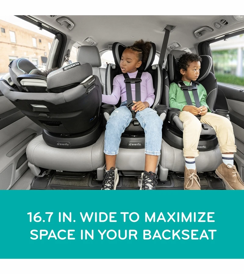 Evenflo Revolve360 Slim 2-in-1 Rotational Convertible Car Seat With Quick Clean Cover - Stow Blue 8 Evenflo Revolve360 Slim 2-in-1 Rotational Convertible Car Seat With Quick Clean Cover - Stow Blue - Image 6