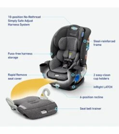 Graco 4Ever DLX Grad 5-in-1 All-in-One Convertible Car Seat - Harrison -Stroller Promotion Store graco 4ever dlx grad 5 in 1 all in one convertible car seat harrison 12