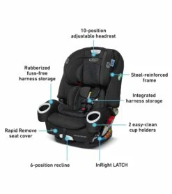 Graco 4Ever DLX SnugLock 4-in-1 Convertible Car Seat - Tomlin 14 Graco 4Ever DLX SnugLock 4-in-1 Convertible Car Seat - Tomlin -Stroller Promotion Store graco 4ever dlx snuglock 4 in 1 convertible car seat tomlin 136