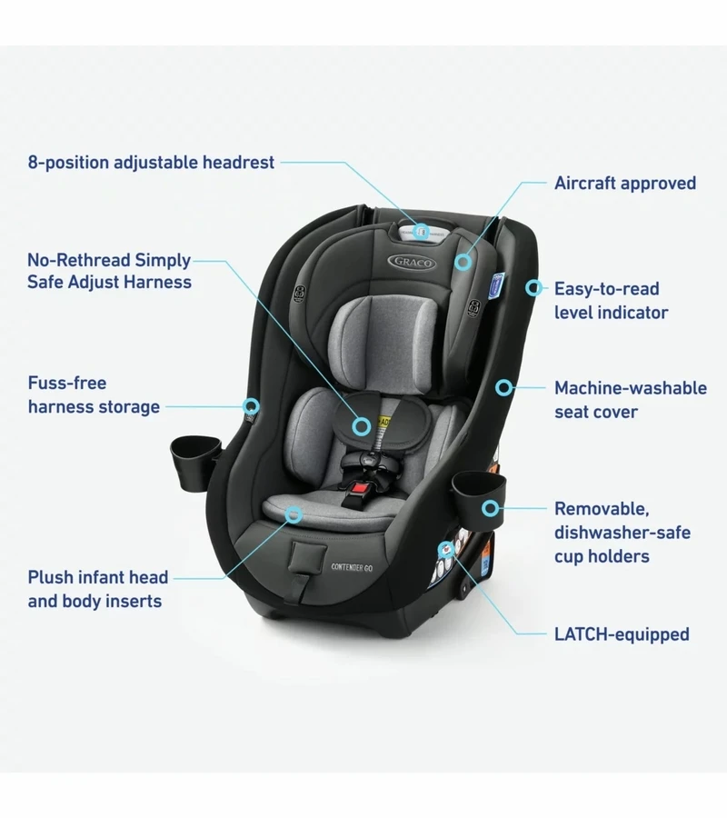 Graco Contender GO Convertible Car Seat - Winston 8 Graco Contender GO Convertible Car Seat - Winston - Image 6