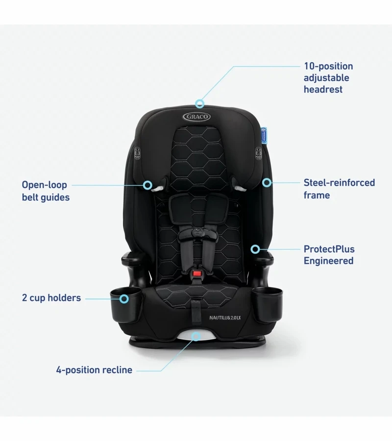 Graco Nautilus 2.0 LX 3-in-1 Harness Booster Car Seat - Hex 8 Graco Nautilus 2.0 LX 3-in-1 Harness Booster Car Seat - Hex - Image 6