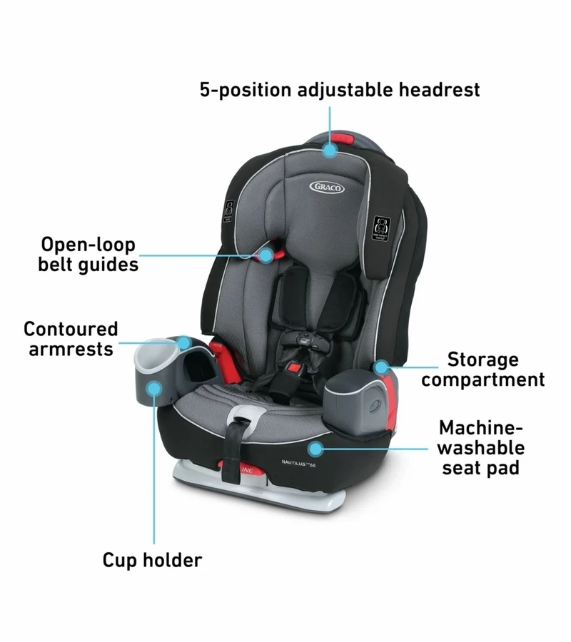 Graco Nautilus 65 3-in-1 Harness Booster Car Seat - Bravo 7 Graco Nautilus 65 3-in-1 Harness Booster Car Seat - Bravo - Image 5