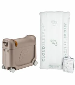 JetKids By Stokke BedBox V3 + CloudSleeper Inflatable Kids Bed Bundle - Creamy Cappuccino
