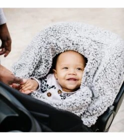 JJ Cole Cuddly Car Seat Cover - Gray -Stroller Promotion Store jj cole cuddly car seat cover gray 154