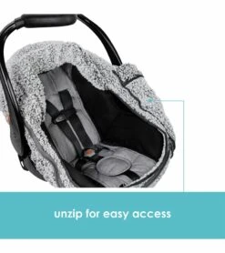 JJ Cole Cuddly Car Seat Cover - Gray -Stroller Promotion Store jj cole cuddly car seat cover gray 156