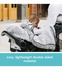 JJ Cole Cuddly Car Seat Cover - Gray -Stroller Promotion Store jj cole cuddly car seat cover gray 157