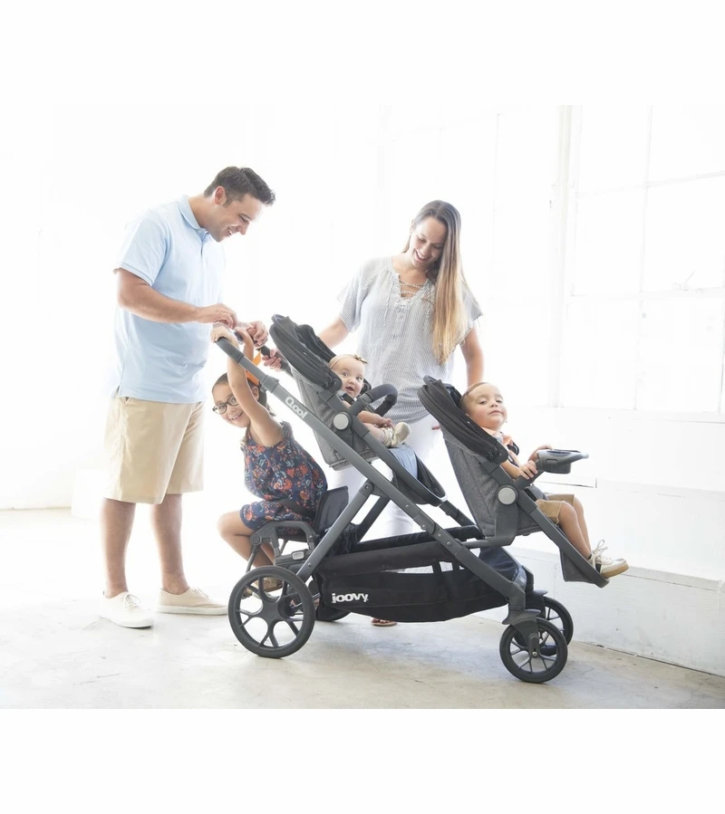 Joovy Qool Single To Double Stroller - Grey Melange 6 Joovy Qool Single To Double Stroller - Grey Melange - Image 4