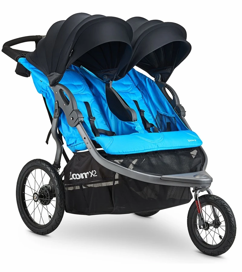 Joovy Zoom X2 Lightweight Jogging Side By Side Double Stroller - Glacier 3 Joovy Zoom X2 Lightweight Jogging Side By Side Double Stroller - Glacier