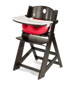Keekaroo Height Right High Chair & Infant Insert - Espresso/Cherry