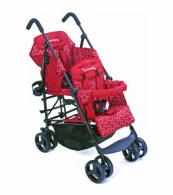 Kinderwagon HOP Tandem Double Umbrella Stroller In Red