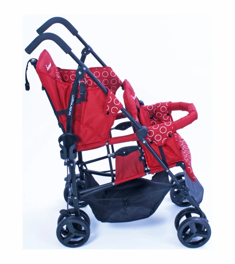 Kinderwagon HOP Tandem Double Umbrella Stroller In Red 5 Kinderwagon HOP Tandem Double Umbrella Stroller In Red - Image 3