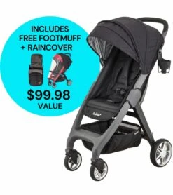 Larktale Chit Chat Compact Stroller Winter Bundle - Mornington Grey / Black