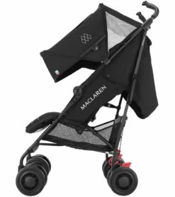Maclaren 2016/2017 Techno XT Stroller - Black/Black (+ Seat Liner In Fried Eggs) -Stroller Promotion Store maclaren 2016 2017 techno xt stroller black black seat liner in fried eggs 56