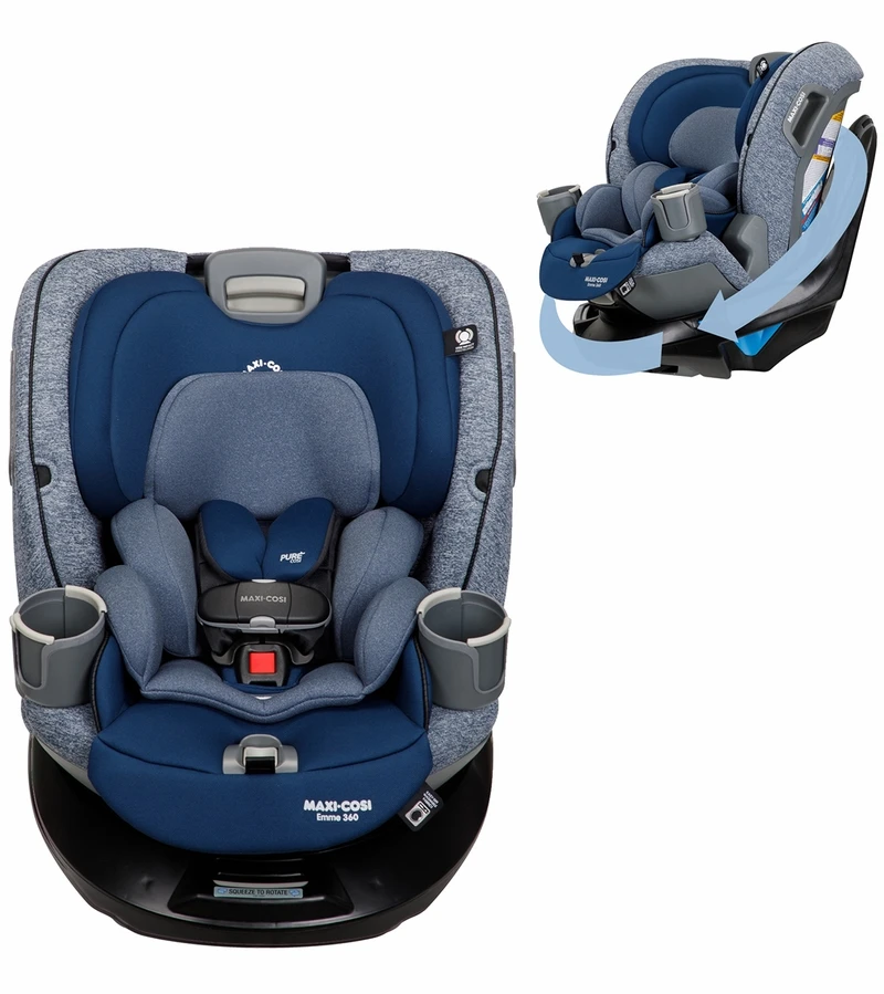 Maxi-Cosi Emme 360 Rotating All-in-One Convertible Car Seat - Navy Wonder 3 Maxi-Cosi Emme 360 Rotating All-in-One Convertible Car Seat - Navy Wonder