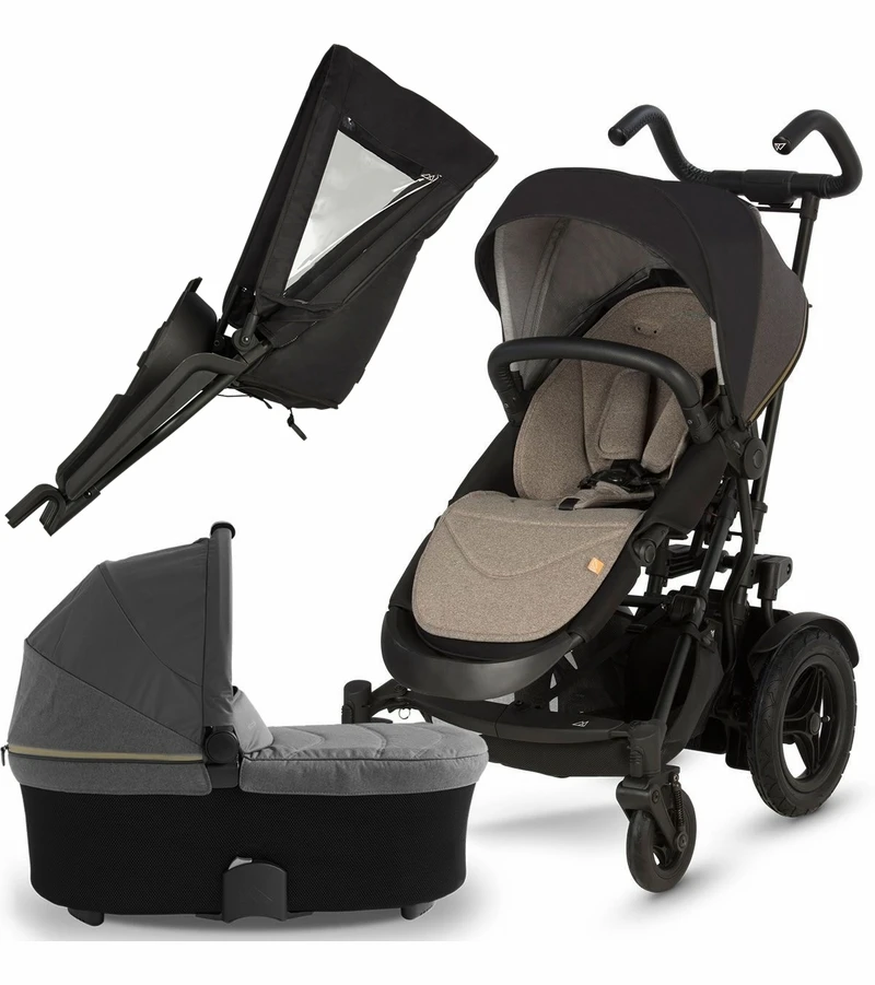Micralite TwoFold Stroller + Bassinet - Carbon 3 Micralite TwoFold Stroller + Bassinet - Carbon